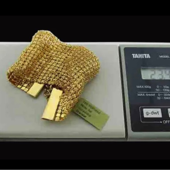 15ROW wide 14k yellow gold plated full bracelet NWT - Picture 6 of 6